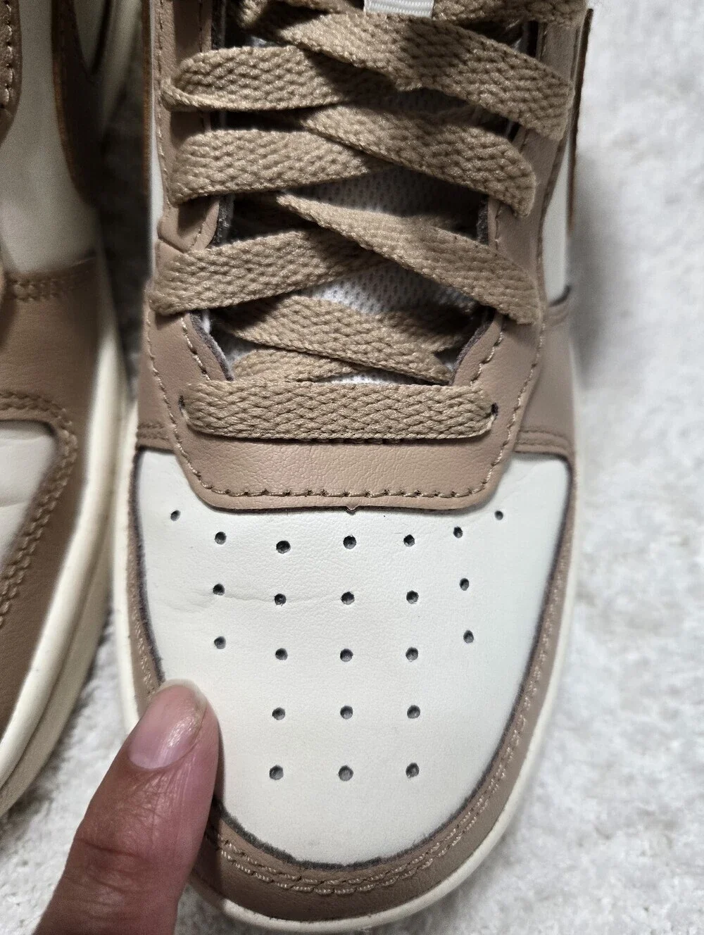 Nike Court Borough Mid 2 GS Pale Ivory Kids Youth Casual Shoes CD7782-125 Sz 5